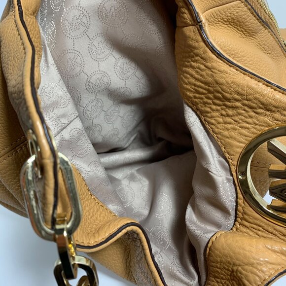 MICHAEL KORS Fulton Large Acorn Brown Leather Slouchy Shoulder Bag Tote VGC - Picture 11 of 13